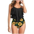 thumbnail image 1 of Traje de baño de talle alto para mujer Top de volantes con volantes de dos piezas con parte inferior fruncida Traje de baño OAVQHLG3B Store lin121212, 1 of 4