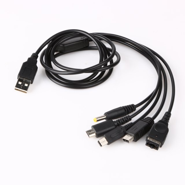 5 en 1 Cable de carga del cargador USB Cables para Nintendo NDSL / NDS DSI XL 3DS