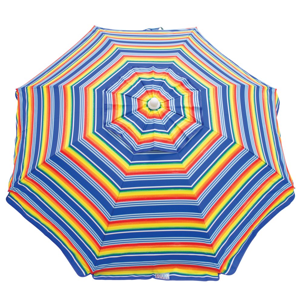RIO Beach 6 ft Tilt Beach Umbrella with Sand Anchor and Wind Vents