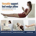 thumbnail image 4 of WOWMAX Bed Wedge Pillow, Reading Pillow Adult, Wedge Pillow for Sleeping, Back Pillow for Sitting in Bed with Adjustable Roller, Foam Wedge Pillow for Neck, Lumbar, Back, Removable Cover, 4 of 7