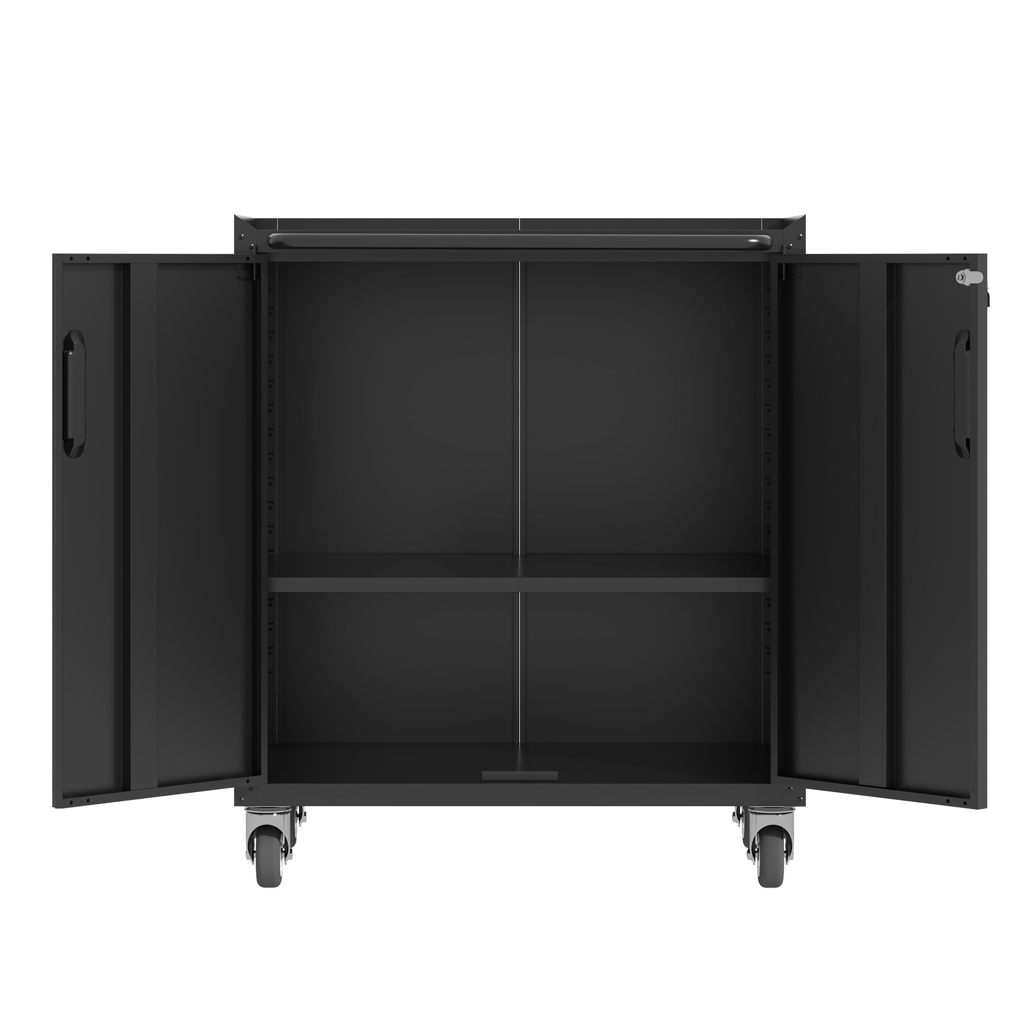 Noaman Heavy-Duty Metal Garage Storage Cabinet with Wheels, 29.53