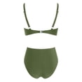 thumbnail image 4 of Women's High Waisted Bikini Sets Trendy 2026 Sexy Summer Beach Swim Suits V Neck Tummy Control Bathing Suit (Army Green,M), 4 of 4