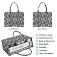 thumbnail image 2 of Large Capacity Tote Bag,Navy Floral Skull Pattern Handbag Fashion Luxury Tote Bag,15.7"x13"x 5.1" Inches,Laptop Compatible, 2 of 6
