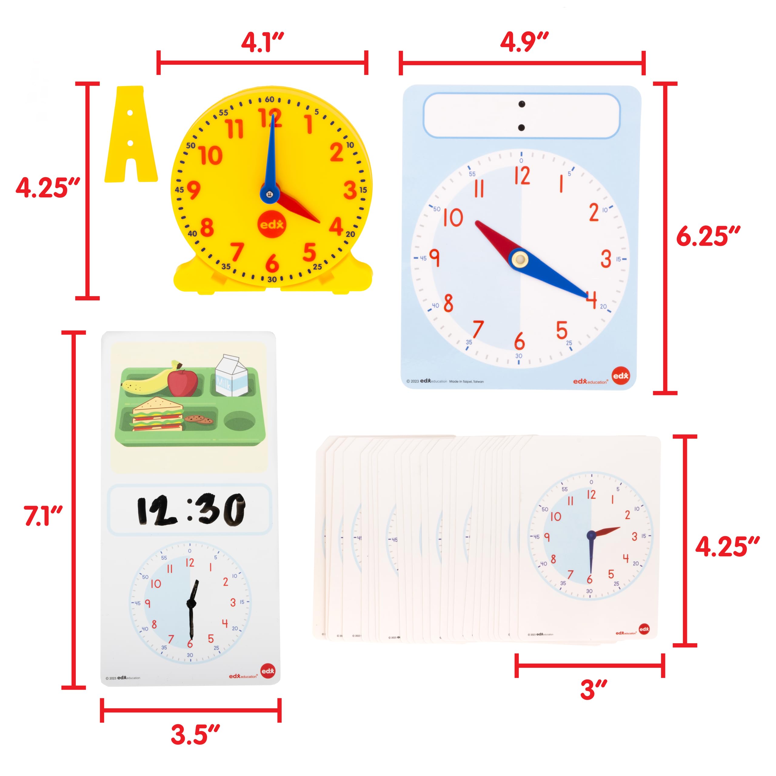 edxeducation Learning Clock Activity MMF7 Set - 8 Double-Sided Activity ...