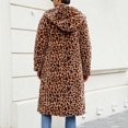 thumbnail image 6 of Maoxin Men Jacket Mens Warm Faux Furry Long Sleeve Long Coat Jacket Winter Leopard V-neck Outerwear Jackets for Men , Brown , S, 6 of 8