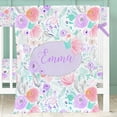 thumbnail image 4 of Purple Blooms Solid Crib Bedding Set, 4 of 4