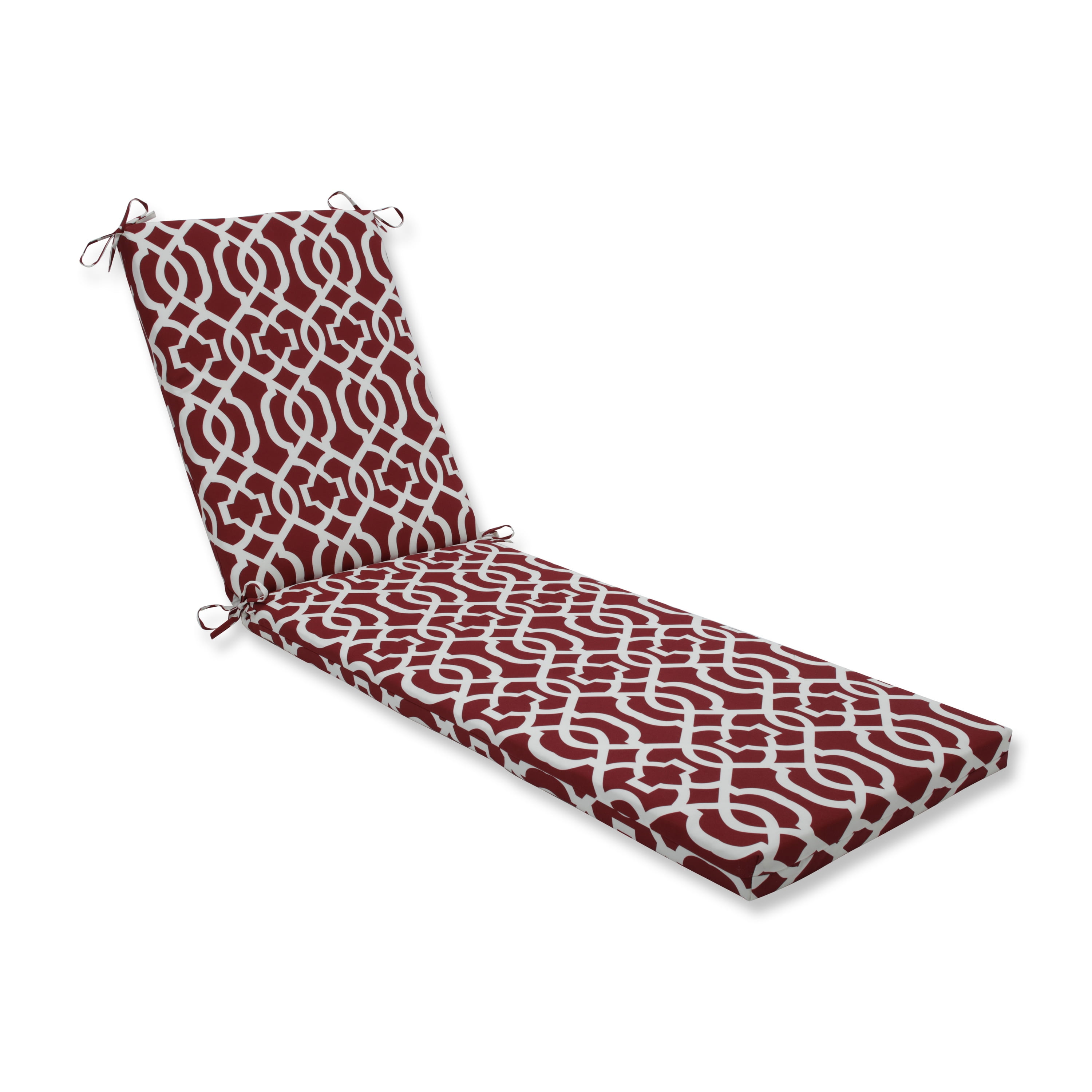 Pillow Perfect Outdoor/Indoor New Geo Red Chaise Lounge Cushion 80x23x3