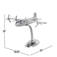thumbnail image 4 of 11" x 9" Silver Aluminum Metal Airplane Sculpture, by DecMode, 4 of 10