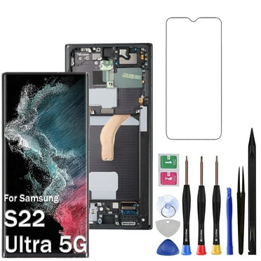 OLED for Samsung Galaxy S22 Ultra 5G Screen Replacement for S22 Ultra LCD Display SM-S908U SM-S908E LCD Digitizer Touch Assembly Black with Frame (US Version,Support Fingerprint)