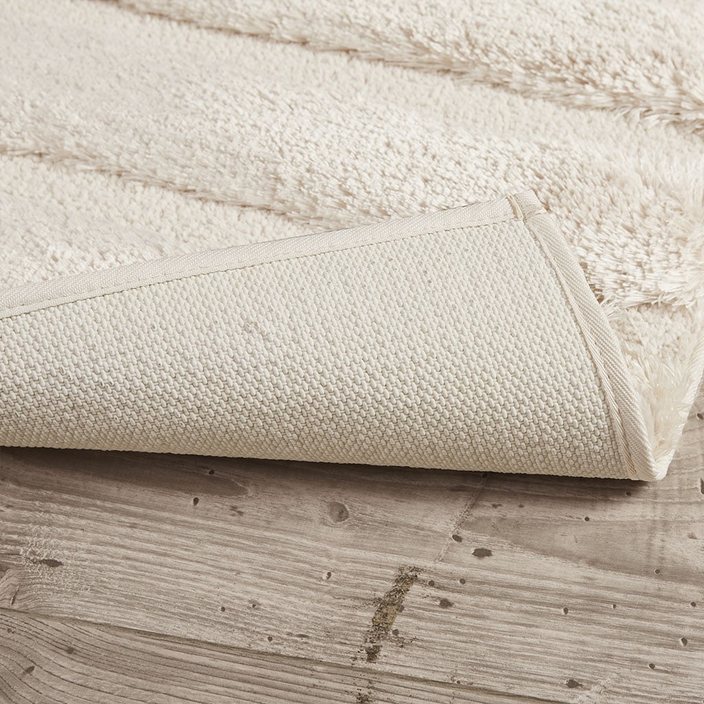 MAYEERTY Shag Bath Rug, Non Slip Bath Mat for Bathroom, 24"x58", Wheat, Machine Wash