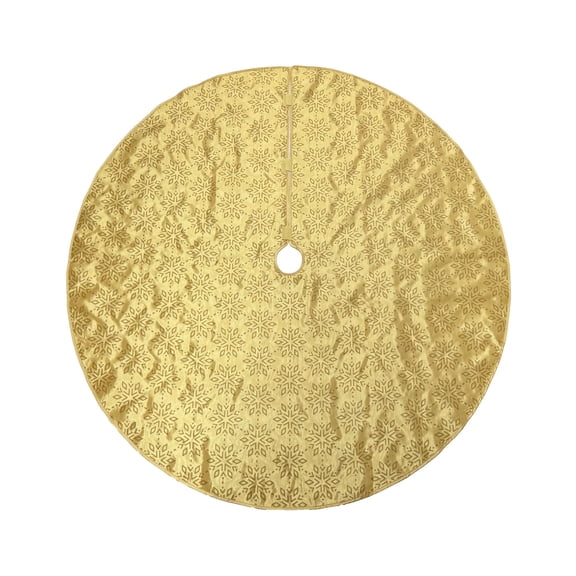 Satin Snowflake Christmas Tree Skirt, Yellow, 48", by Holiday Time