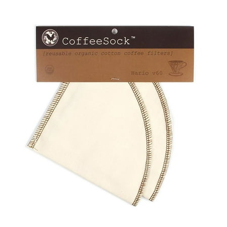 Gots Certified Organic Cotton - CoffeeSock Hario v60-02 Style - GOTS Certified Organic Cotton Reusable Coffee Filters (V60-02)