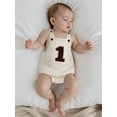 thumbnail image 5 of BemeyourBBs Infant Baby Boy Girl First Birthday Outfit  one-piece  Romper Overalls 1st Years Old Birthday Clothes Loose Fit Number Print Sleeveless Bodysuit Playsuit Jumpsuit, 5 of 9