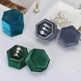 thumbnail image 6 of Velvet Wedding Ring Box 1 2 3 Slots, Ring Box Holder Storge Case for Wedding Day Engagement Proposal Ceremony (Grey, 3 SLOTS), 6 of 14
