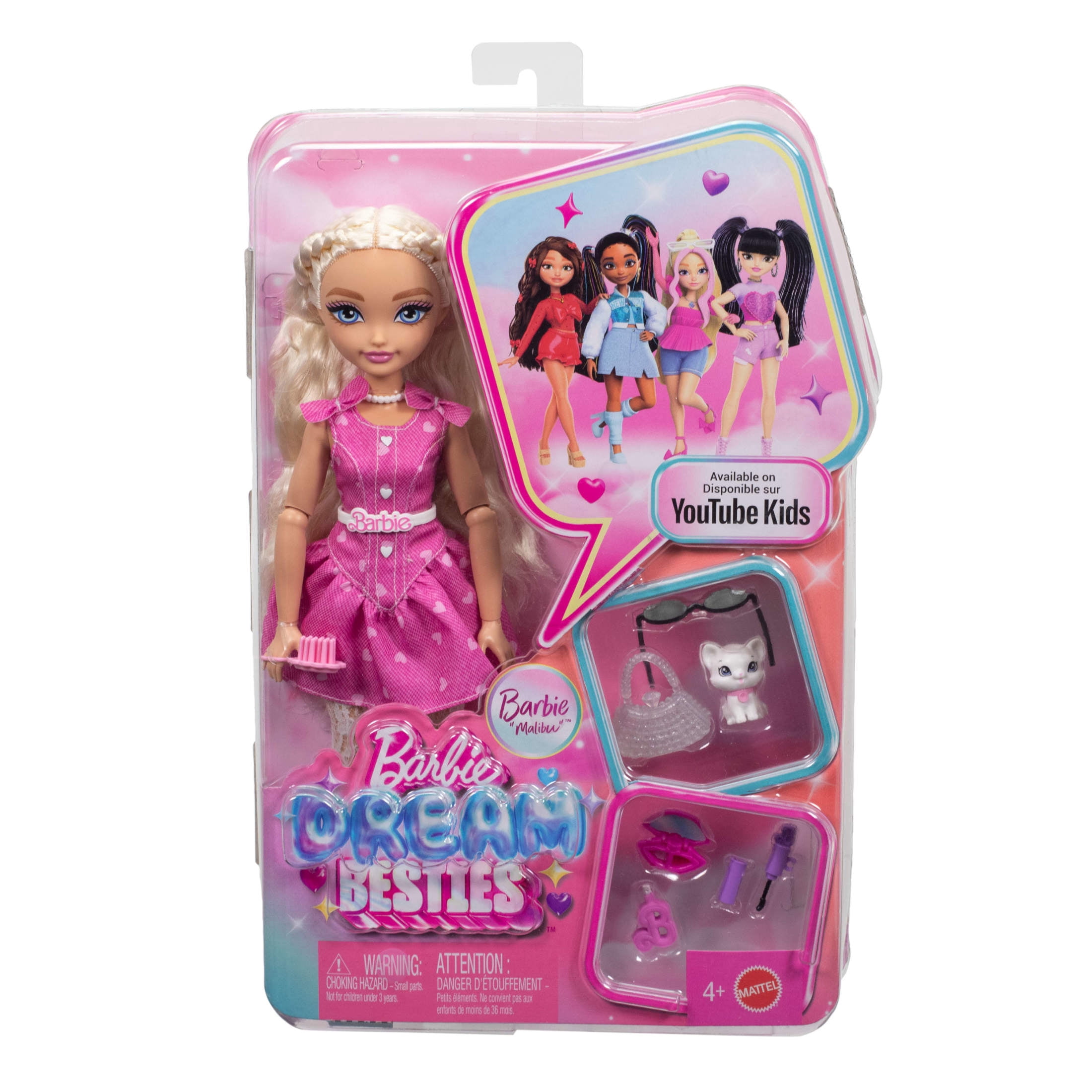 Barbie Dream Besties Barbie "Malibu" Doll & Accessories, Posable Fashion Doll & Themed Pieces