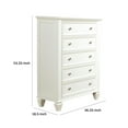 thumbnail image 5 of Benzara BM296707 53 in. Lila Tall Wood Dresser Chest of 5 Drawers with Raised Panels, White & Nickel, 5 of 5