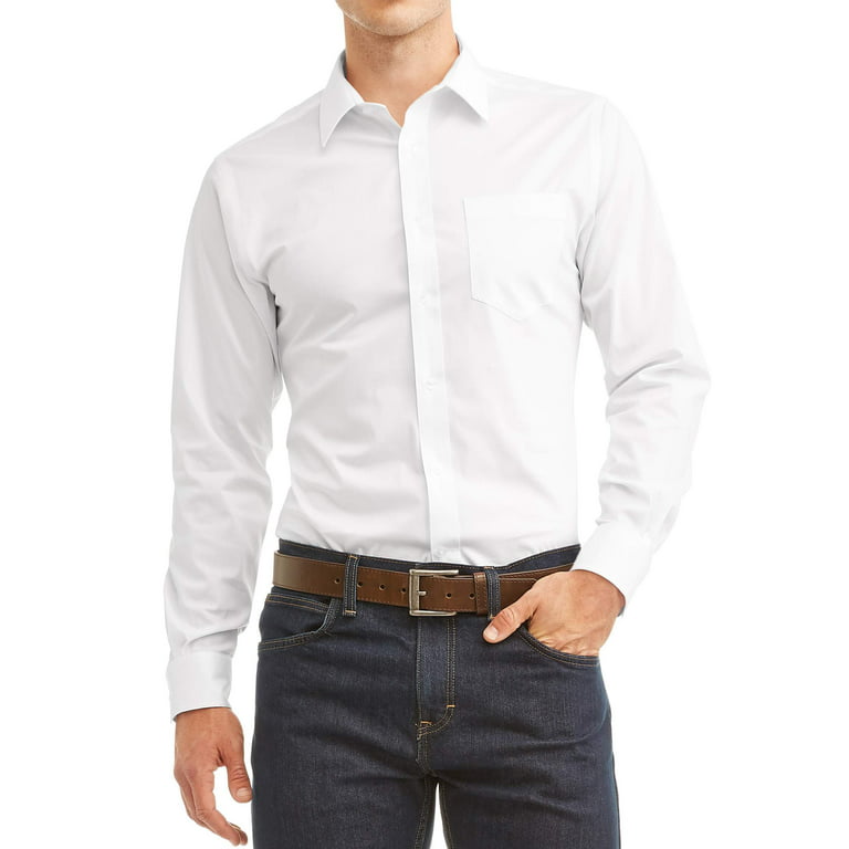 Men's 2 Pack Berlioni Button Regular Fit Solid Casual Cotton Polyester  Blend Long Sleeve Dress Shirt 