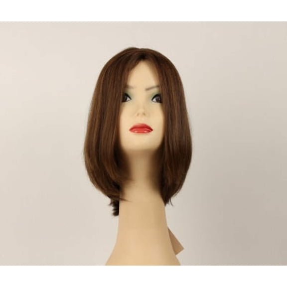 European Human Hair Freeda Wig Liberty Medium Brown With Blonde Highlights Skin Top Size L