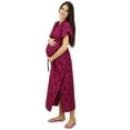 thumbnail image 2 of Bimba Nursing Mothers Cotton Kaftan Front & Back Buttons Maternity Night Wear, 2 of 7