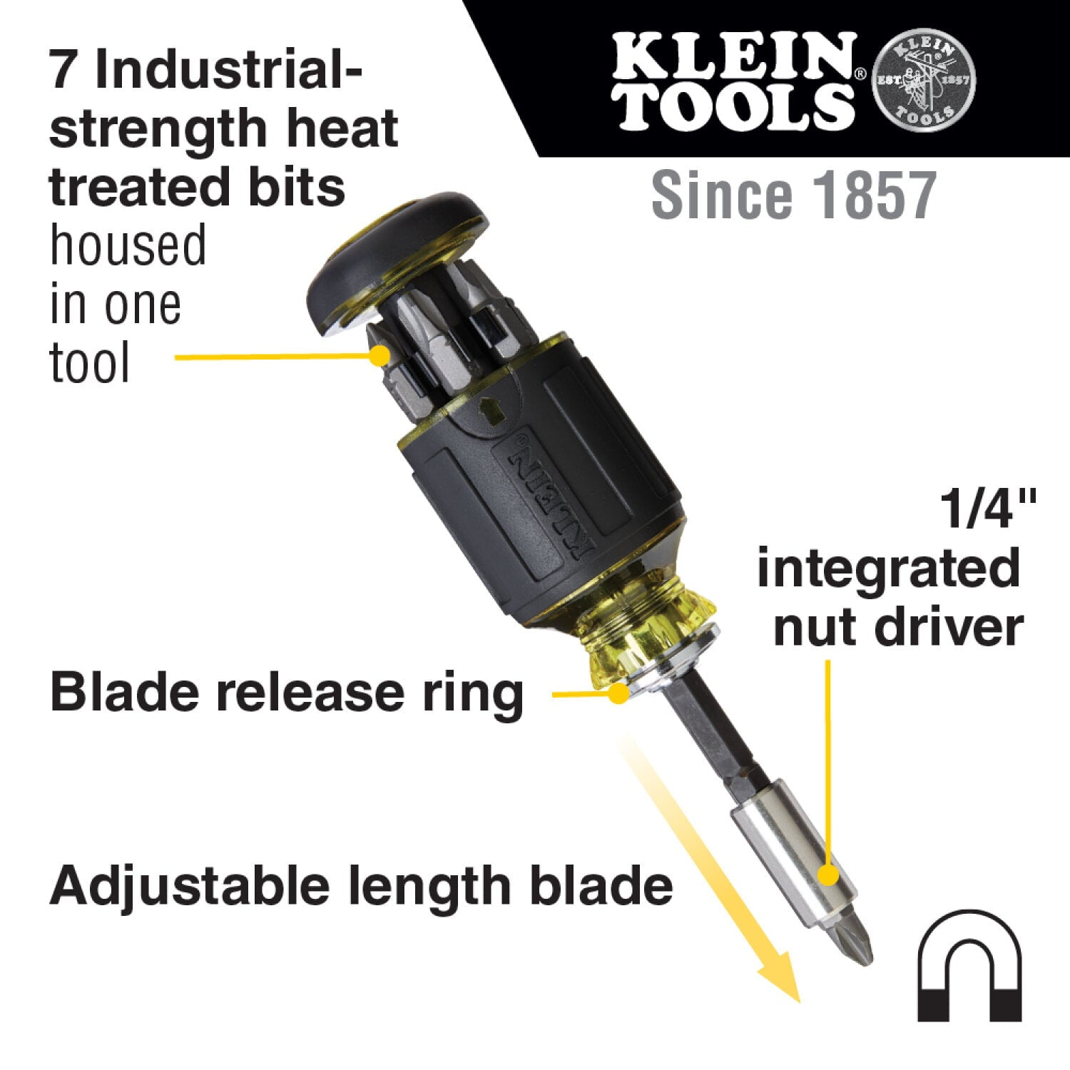 Klein Tools 85515HD Flip Socket, Mini Ratchet and Multi-Bit Driver Set