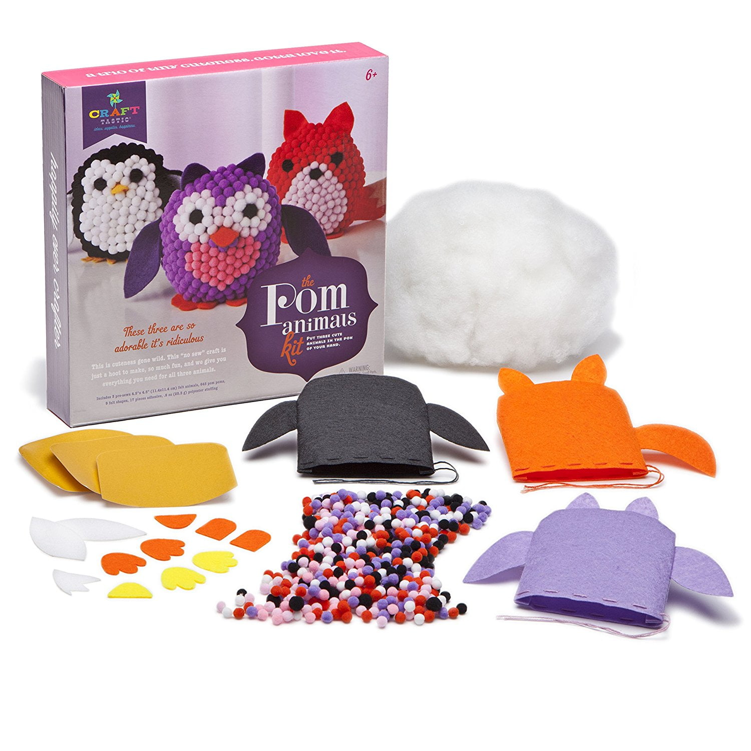 Crafttastic Pom Stuffed Animals Kit