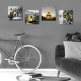 thumbnail image 2 of Decor Bedroom Paris Eiffel Tower Canvas Print Black and White Wall Art London Yellow Pictures Decoration Living Room Bathroom 12"x12"x4, 2 of 6