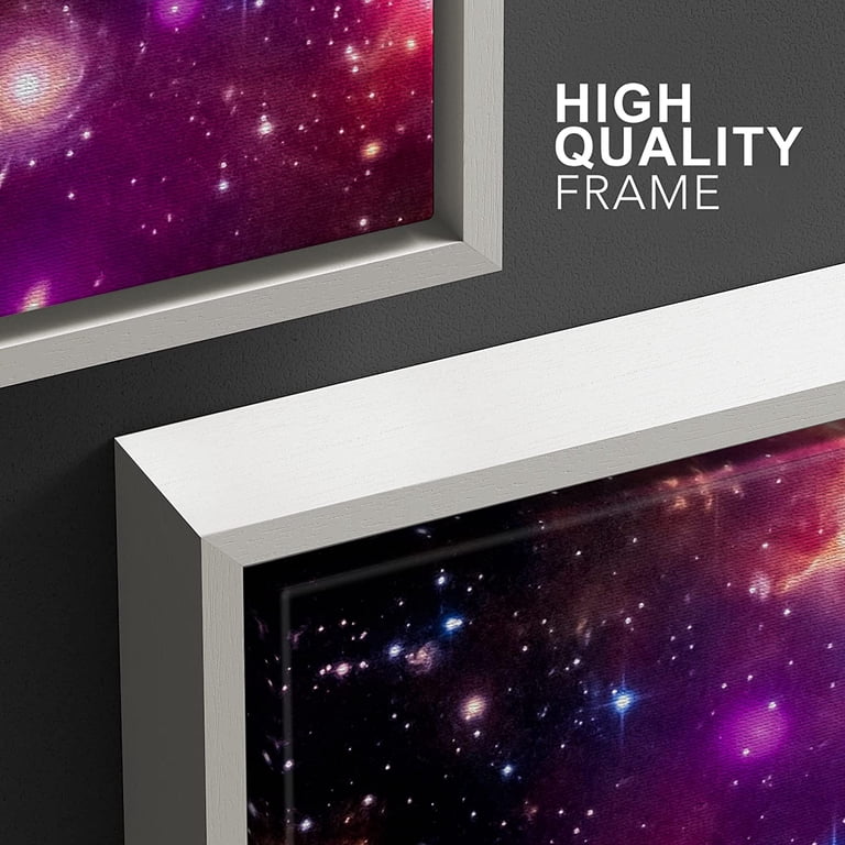 wall26 Framed Canvas Print Wall Art Set Purple, Orange & Blue