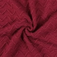 thumbnail image 6 of 100% Acrylic Knit Throw Blanket Wave Pattern Soft Blanket with Tassels for Couch, Bed, Sofa, 50x60 Inch, Dark Red, 6 of 7