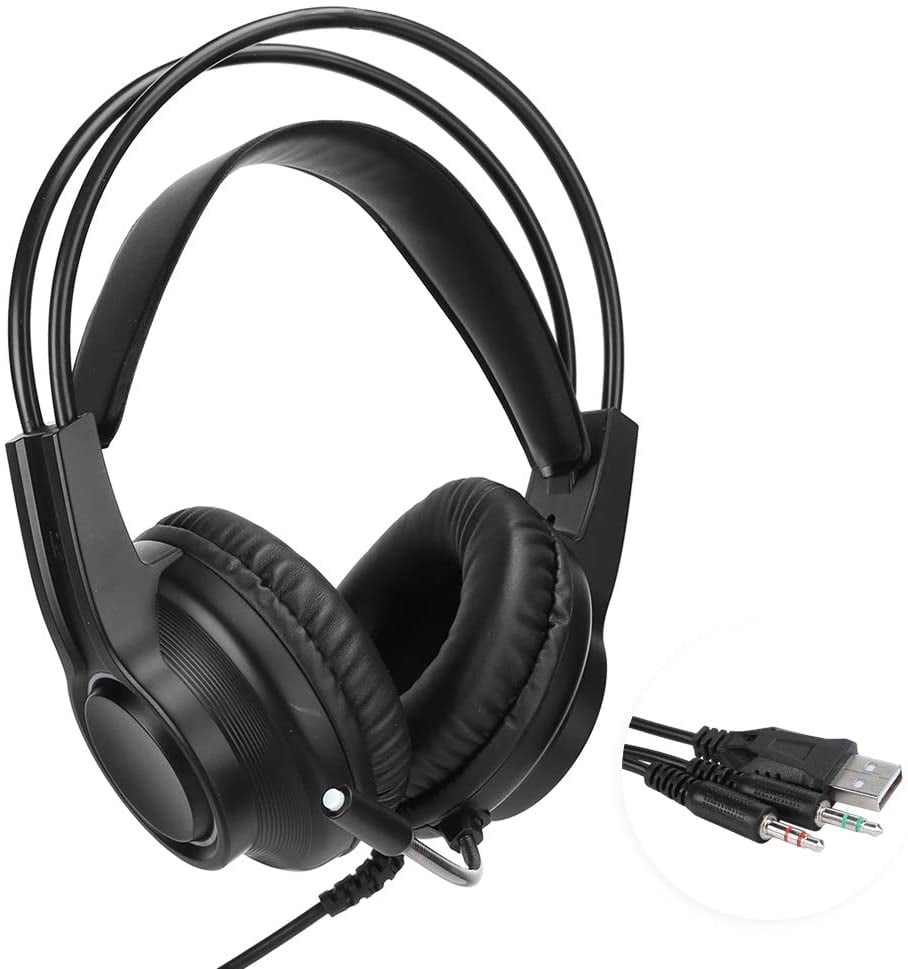 Gaming Headset 3.5mm Audio Jack Interface USB Wired Stereo Headphone