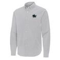 thumbnail image 2 of Men's Antigua Gray San Jose Sharks Porter Woven Tri-Blend Long Sleeve Button-Down Shirt, 2 of 3