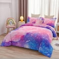 thumbnail image 4 of NTBED Galaxy Bedding Sets Outer Space Comforter 3D Printed Space Quilt Set Full 6Pcs Glitter Pink for Children Boy Girl Teen Kids, 4 of 9