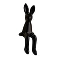 thumbnail image 3 of Escultura decorativa de conejo, estatua ligera de conejo sentado, figura creativa Negro, 3 of 9