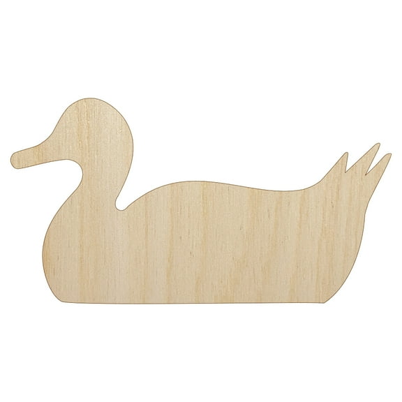Duck Swimming Solid Wood Shape Unfinished Piece Cutout Craft DIY Projects - 4.70 Inch Size - 1/8 Inch Thick