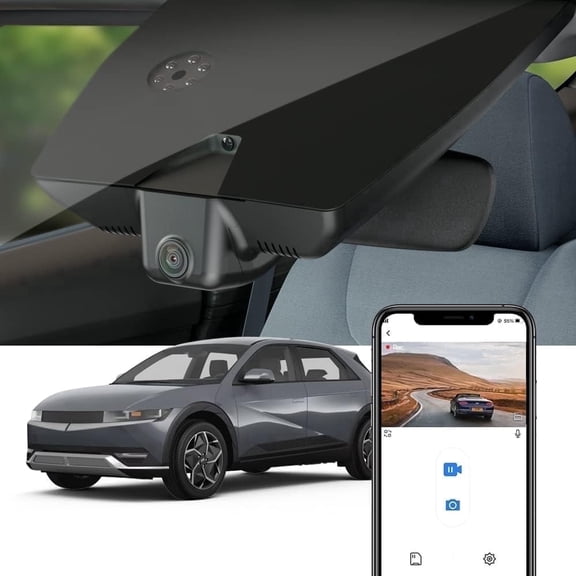 Fitcamx 4K Dash Cam for 2022-2024 Hyundai IONIQ 5 (6 Vents, HD2-Gi000), OEM Look WiFi, Plug & Play, Night Vision, G-Sensor, 64GB