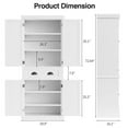 thumbnail image 6 of Lacoo 72'' Tall Pantry Cabinet with 4 Doors, Adjustable Shelves & Large Drawer, Storage Cabinet for Kitchen, Dinging Room, Living Room, White, 6 of 7