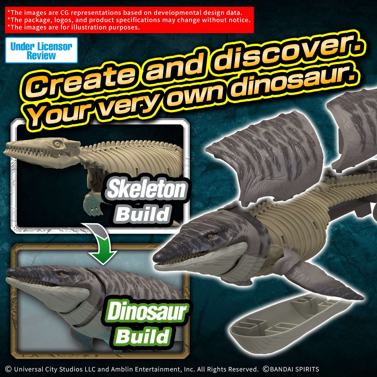 Jurassic World Rebirth Plannosaurus Mosasaurus Model Kit