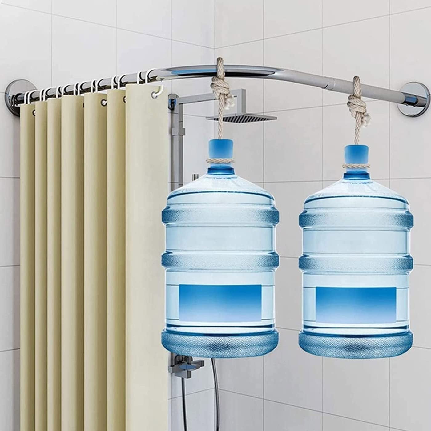 IDesign Shower Curtain Rail (127221 Cm), Long Metal Tension Rod With