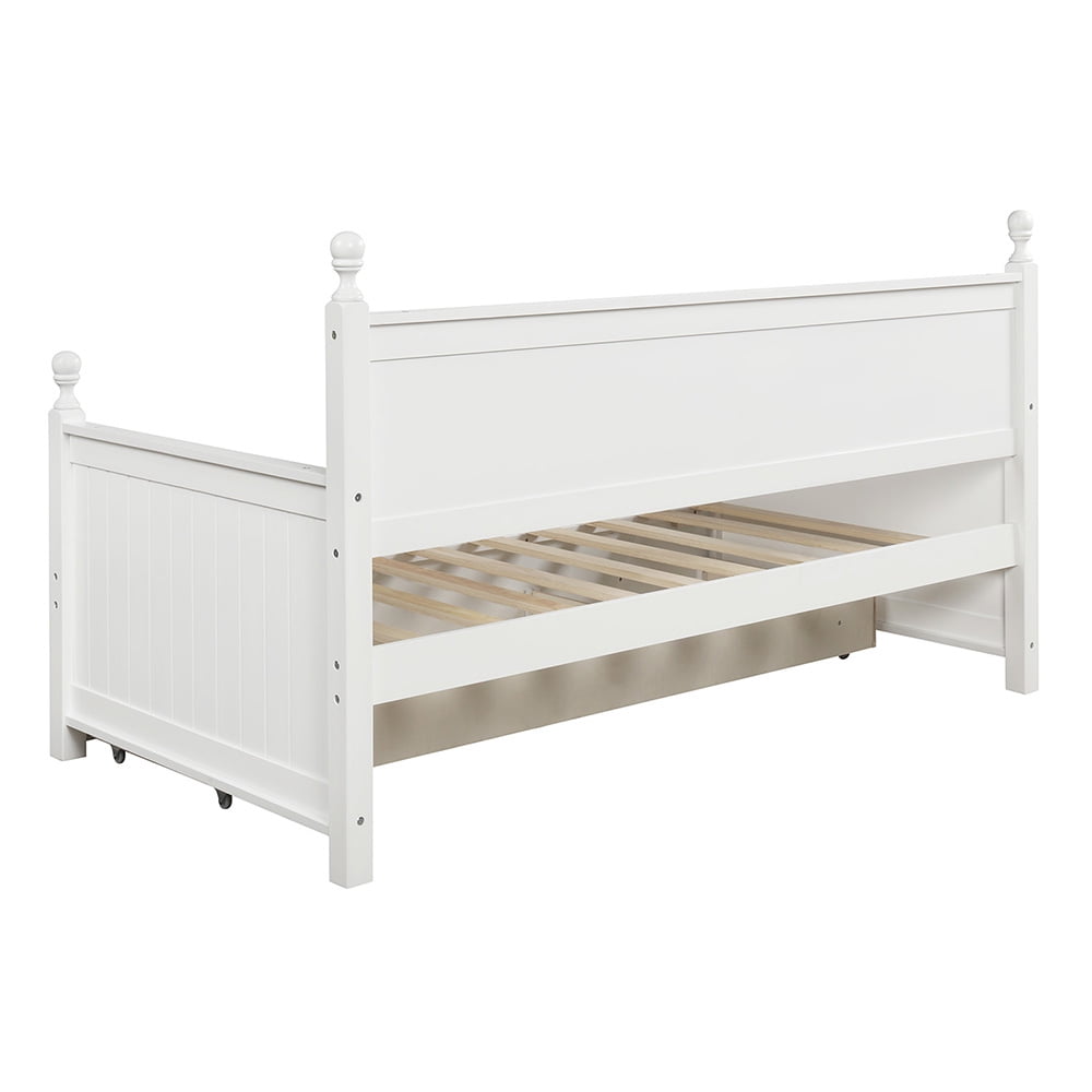Wood Daybed with 3 Storage Drawers, Twin Day Bed Sofa Bed for Bedroom, White