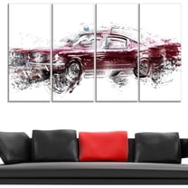 DESIGN ART  "Wine Colored Muscle Car" Canvas Art Print