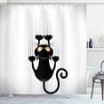 thumbnail image 4 of Gato travieso rascando la pared con sus patas Gráfico de gatito gracioso felino gruñón, juego de decoración de baño de tela con ganchos, 4 of 5
