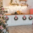 thumbnail image 2 of 4Pcs Mini Christmas Wreath for Cabinets Kitchen, Hanging Small Christmas Wreaths with Red Bows Cedar Branchs Red Berry Clusters for Kitchen Cabinet Fireplace Window Front Door Wall Decor, F*4, 2 of 6