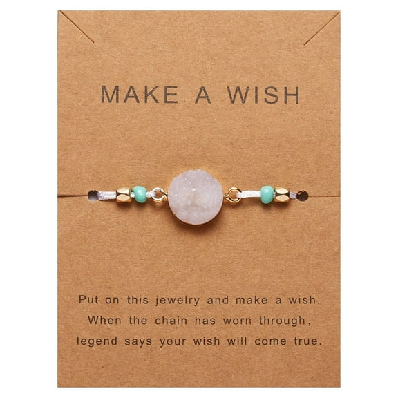 Weloille Natural Stone Woven Paper Card Bracelet Decorative Bracelet