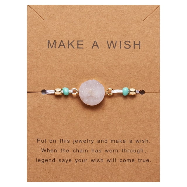 Fiudx Pulsera Decorativa de Papel Tejido con Piedra Natural.
