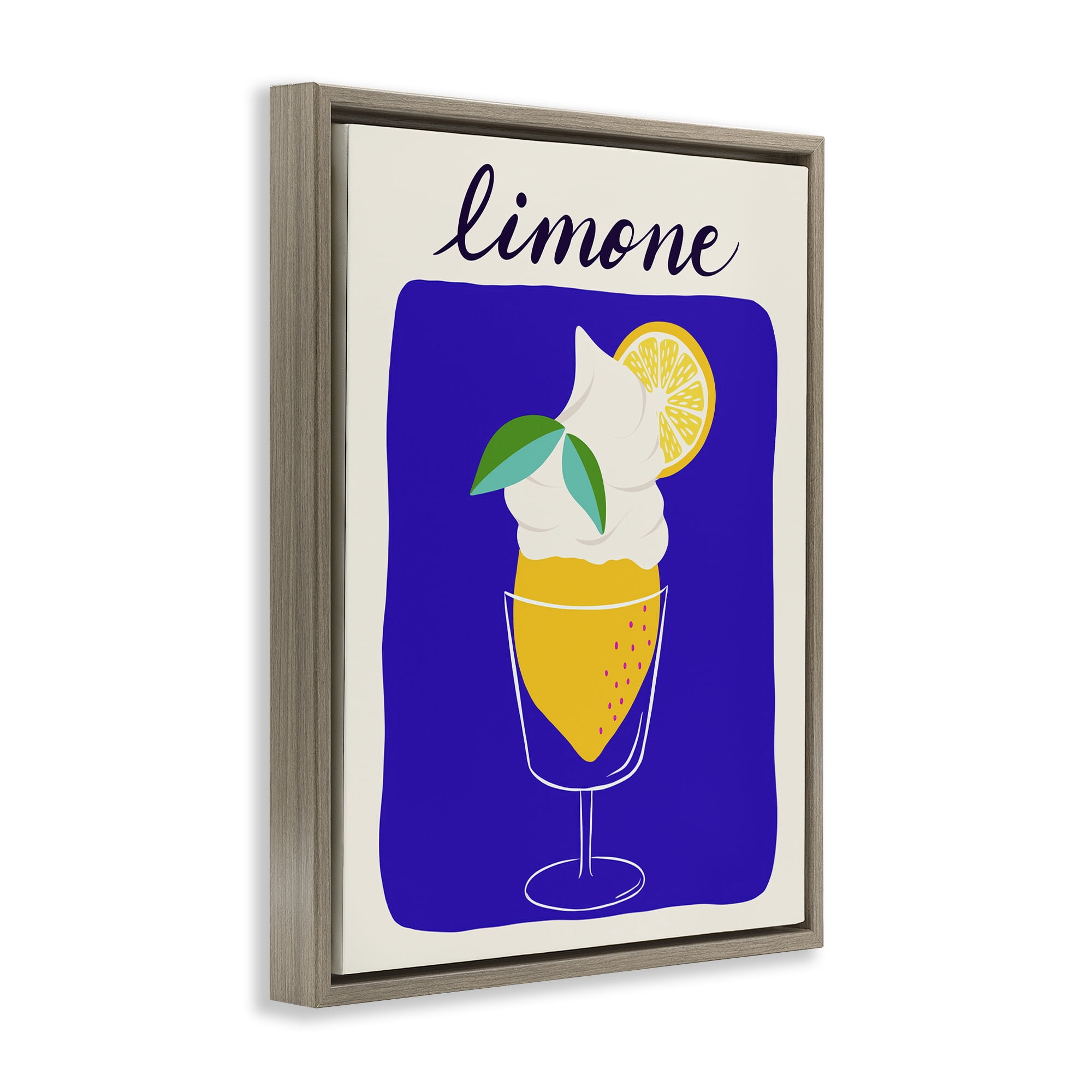 Stupell Industries Limone Citrus Dessert Food & Beverage Painting Brown Floater Framed Canvas Art Print Wall Art, 17 x 21
