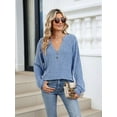 thumbnail image 6 of Womens Henley Long Sleeve Shirt Fall V Neck Fashion Dreesy Casual Sweaters Clothes Trendy Outfits, 6 of 9