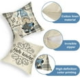 thumbnail image 3 of Hello Winter Gnome Grey Decorative Throw Pillow Covers 18 x 18 Set of 4, Warm Winter Wishes Snowflake Plaid Farmhouse Cushion Case Decor, Baby It''s Cold Outside Let It Snow Home Decoration, 3 of 5