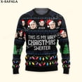 thumbnail image 4 of Suéteres de punto navideños feos con personajes/mascotas personalizados y fotos personalizadas, jerséis de regalo de Navidad, tops para parejas, fiestas, unisex, informales, 13, 4 of 5