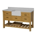 thumbnail image 4 of Charlotte 60" Single Farmhouse Bathroom Vanity with Driftwood Cabinet and Engineered Carrara Top, 4 of 5