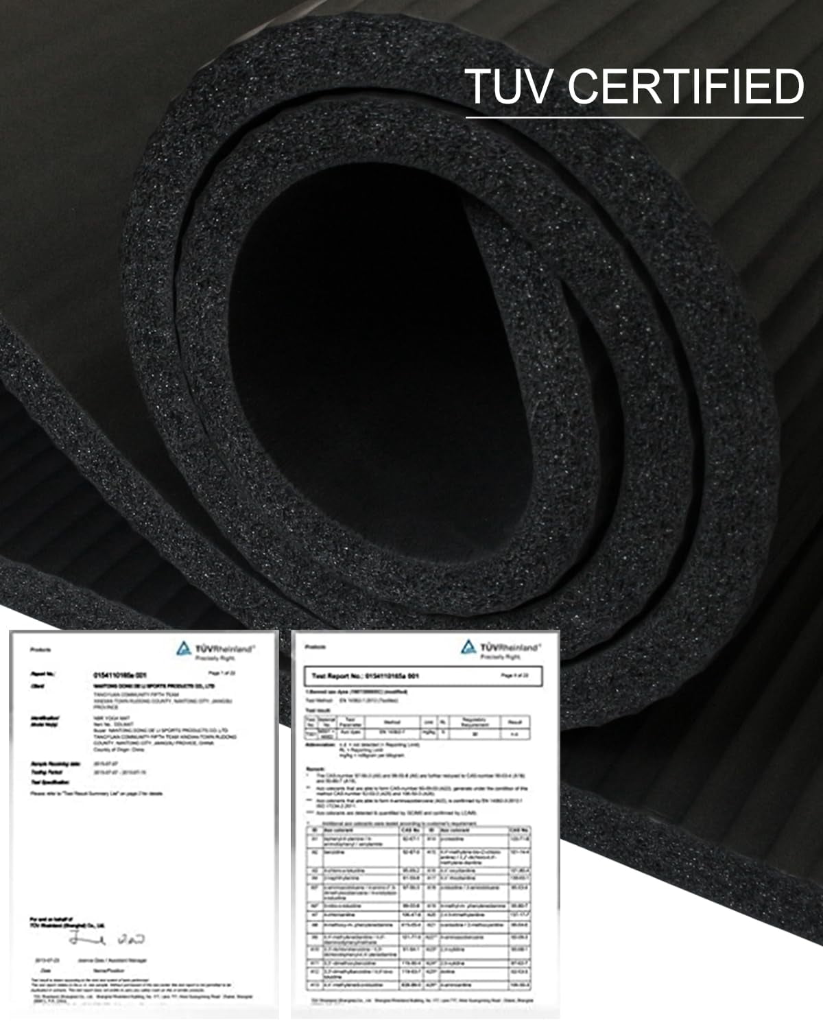 YR Large Yoga Exercise Mat 78"x51" 1/2" Thick NBR Foam Workout Mats, Black W/ Yoga Bag