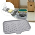 thumbnail image 2 of AQITTI Cooking Utensils Silicone Kitchen Sink Tray Soap Tray Soap Dish Holder Sponge Holder with Built In Drain Lip Countertop Sink Kitchen Organizer Tray for Dish Soap/Sponge/Brush, 2 of 9